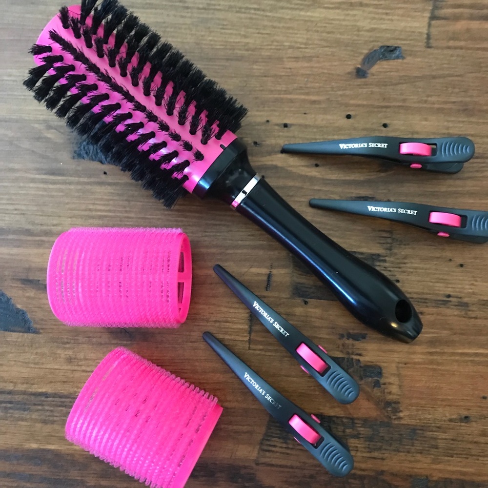 Victoria Secret NEW hair brush, clips & rollers